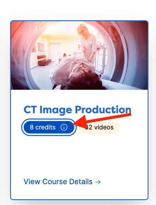 CE credits button on Course Card